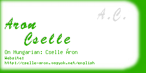 aron cselle business card